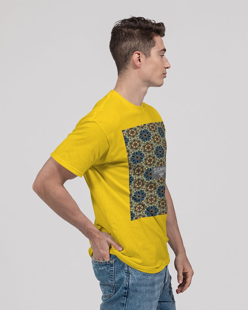 Green & Dark Blue almost star pattern. Unisex Heavy Cotton T-Shirt | Gildan