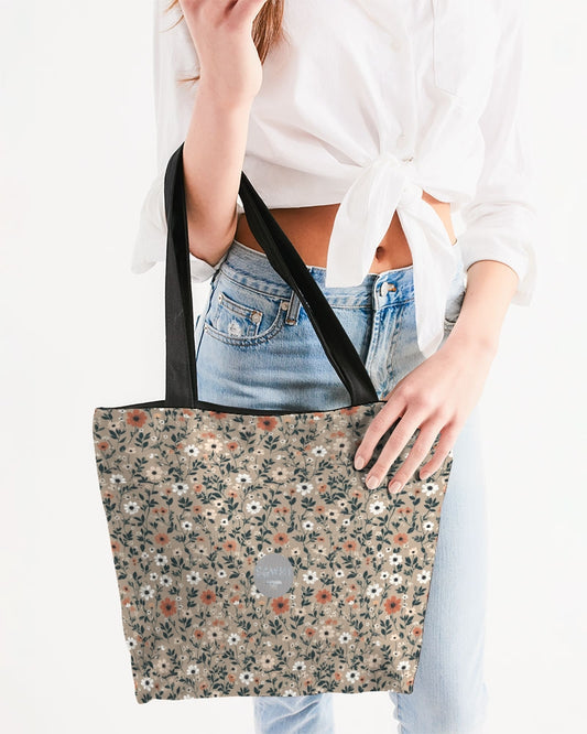 Busy and pretty Canvas Zip Tote