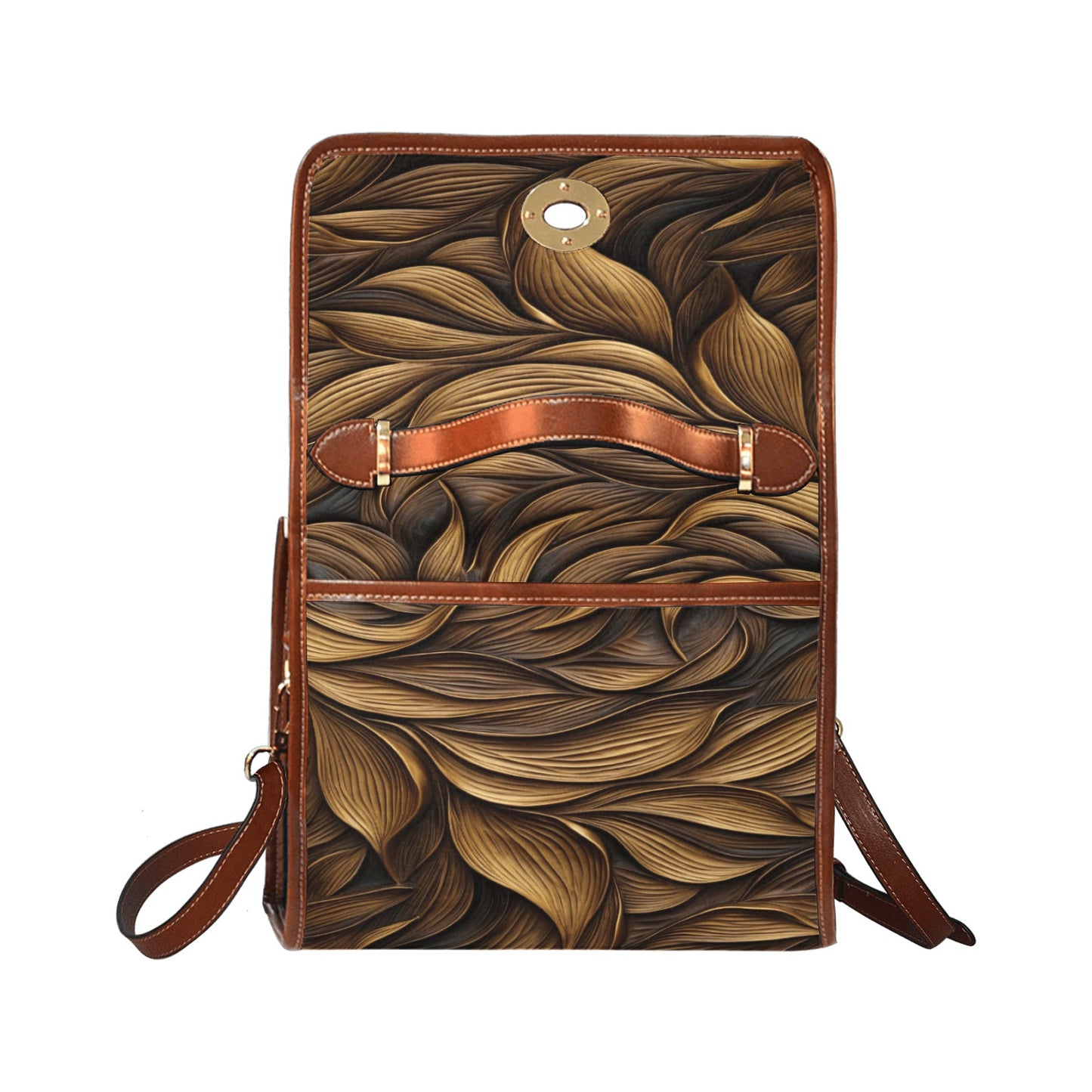 Waterproof Canvas Bag-Brown (All Over Print) (1641)