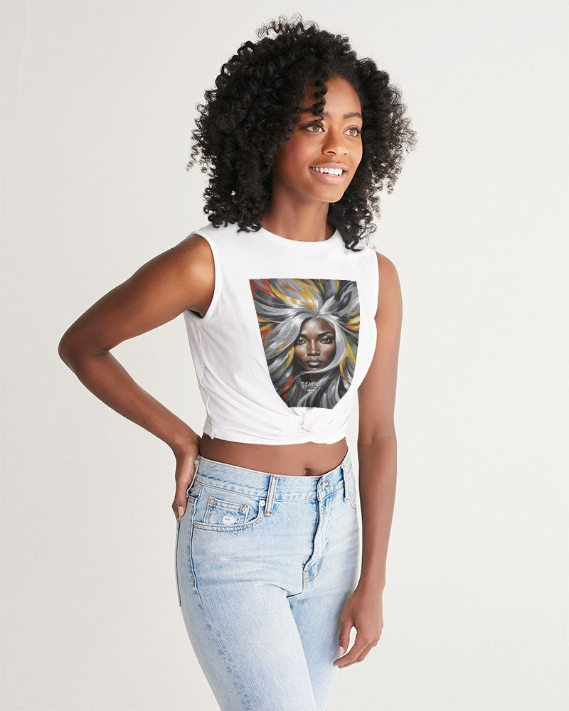 Black Sister Collection [Part 1 ] Women's  All-Over Print Twist-Front Tank