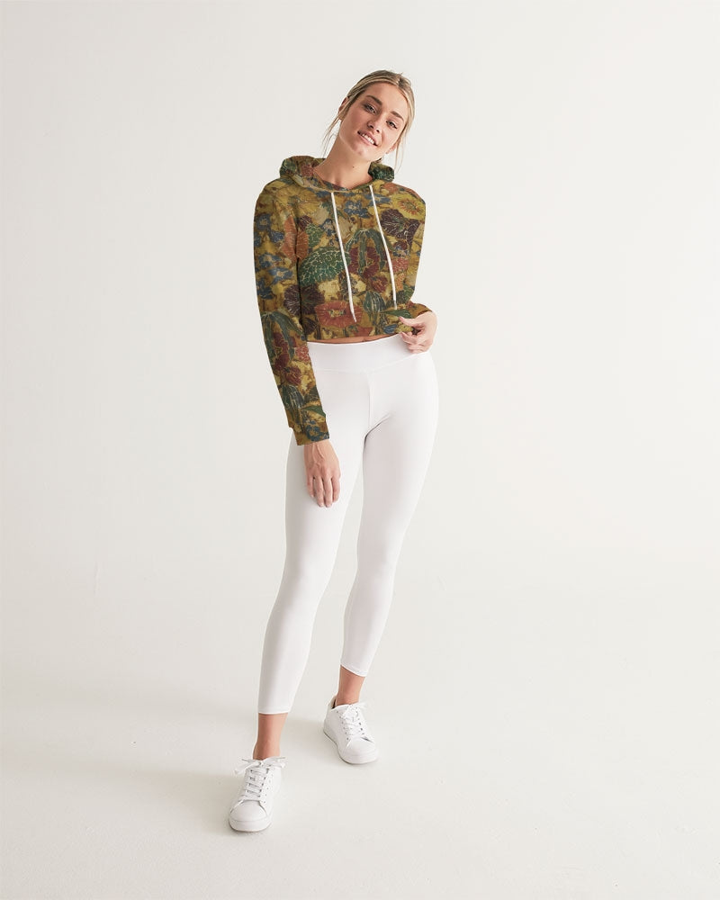 Autumn play Women's All-Over Print Cropped Hoodie