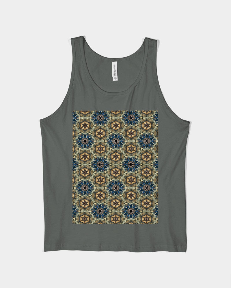 Green & Dark Blue almost star pattern. Unisex Jersey Tank | Bella + Canvas