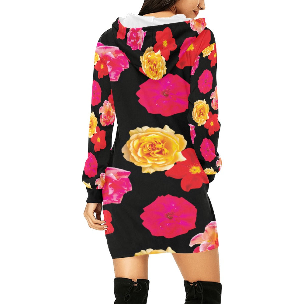 Women's All Over Print Hoodie Mini Dress (H27)