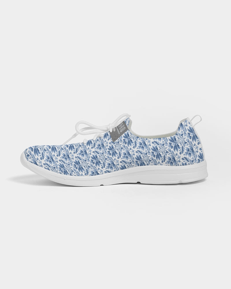 light blue Royal patten  Men's Lace Up Flyknit Shoe