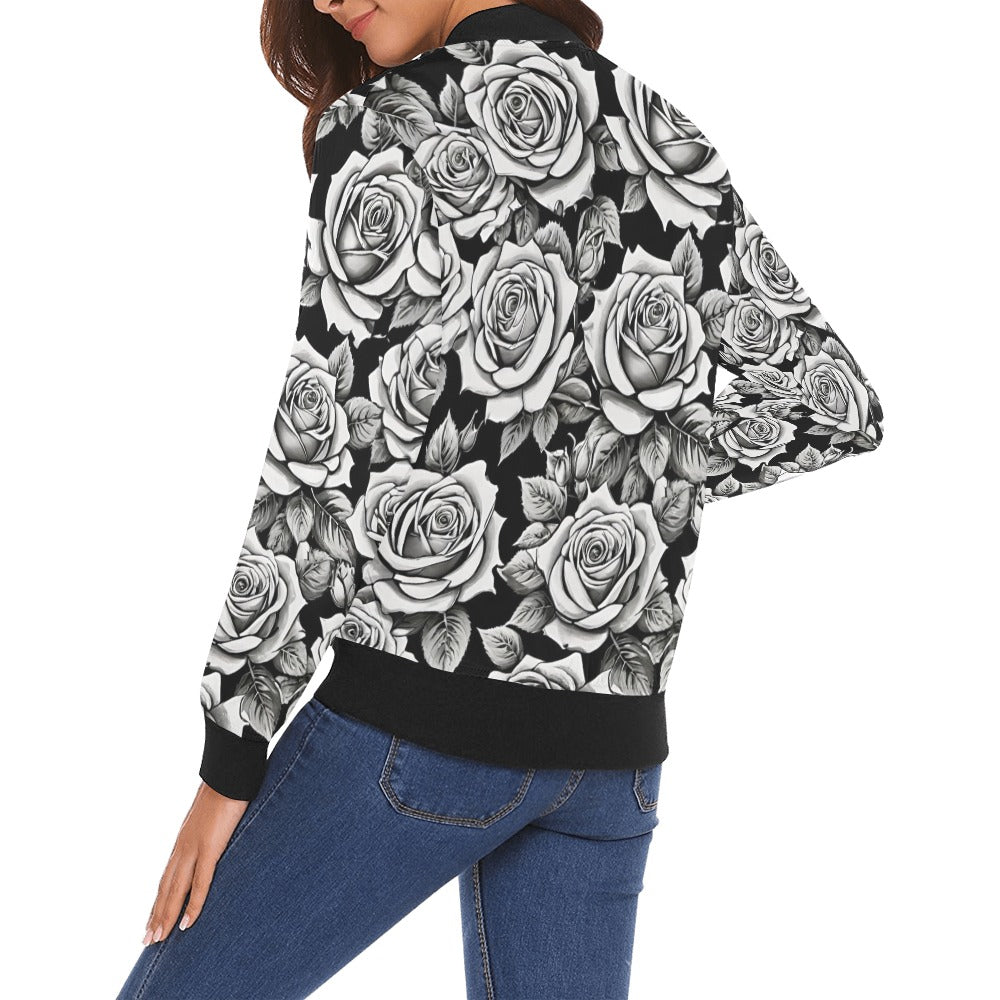 All Over Print Bomber Jacket for Women ( H19)