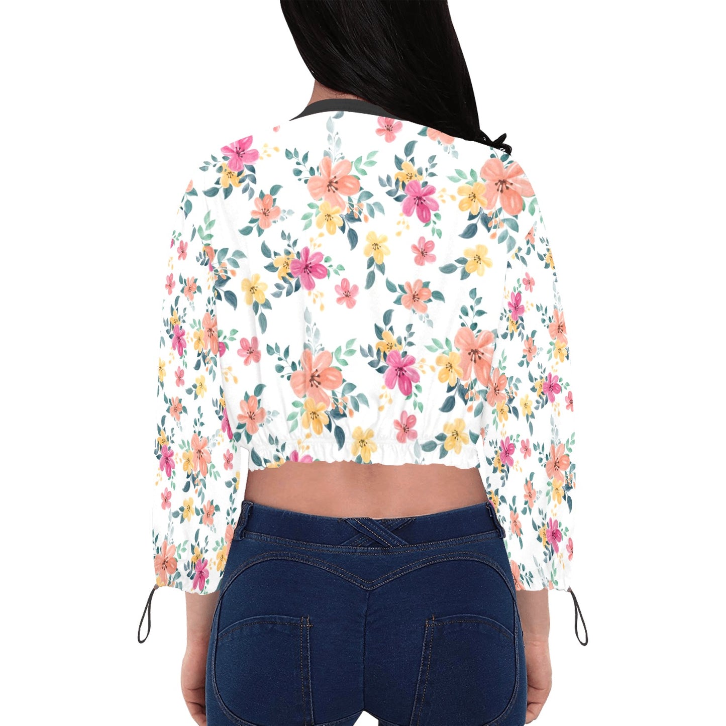 Women's Chiffon Cropped Jacket (Model H30)