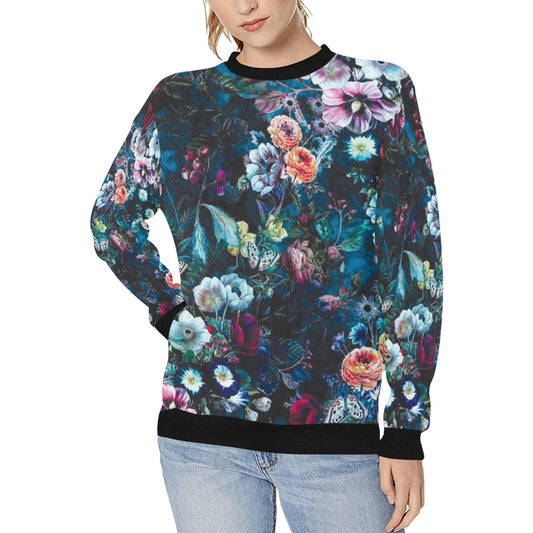 Women's Rib Cuff Crew Neck Sweatshirt (H34)