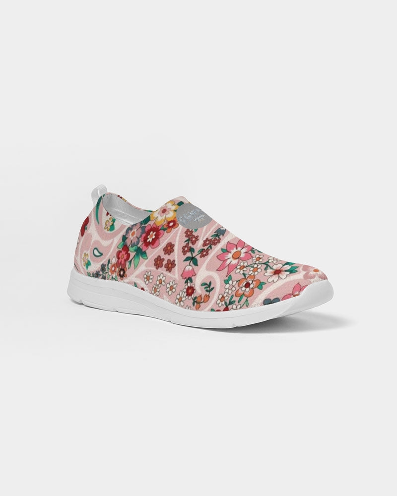 Pink abstract Pretty Sisters Women's Slip-On Flyknit Shoe