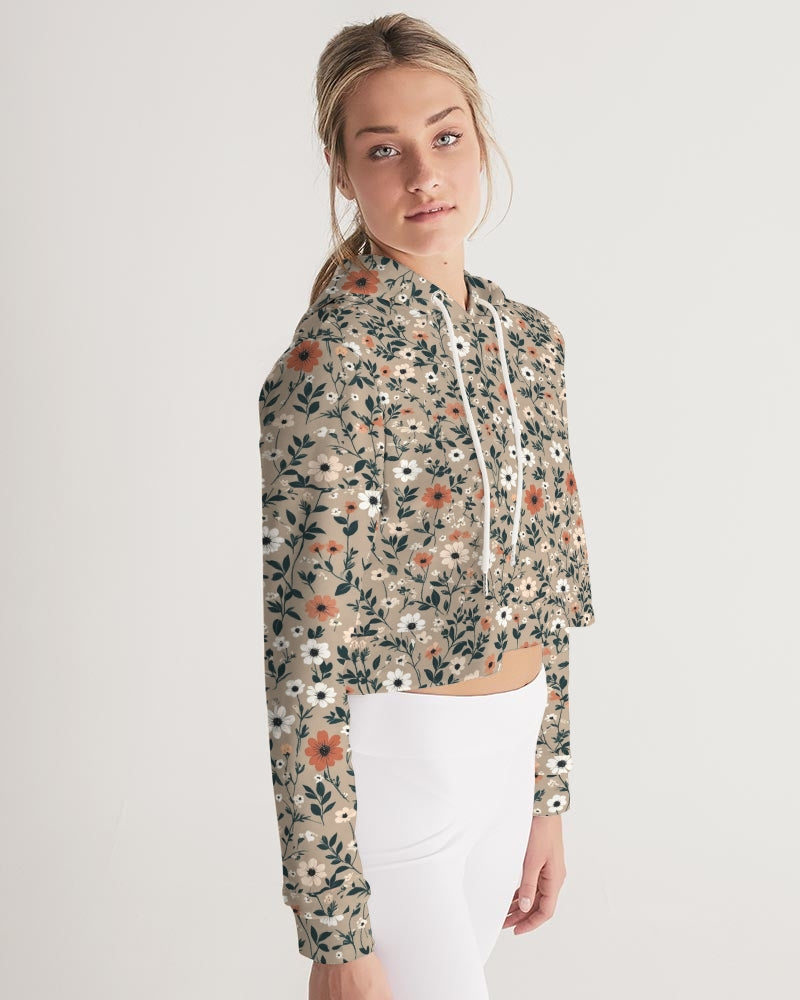 Busy and pretty Women's All-Over Print Cropped Hoodie