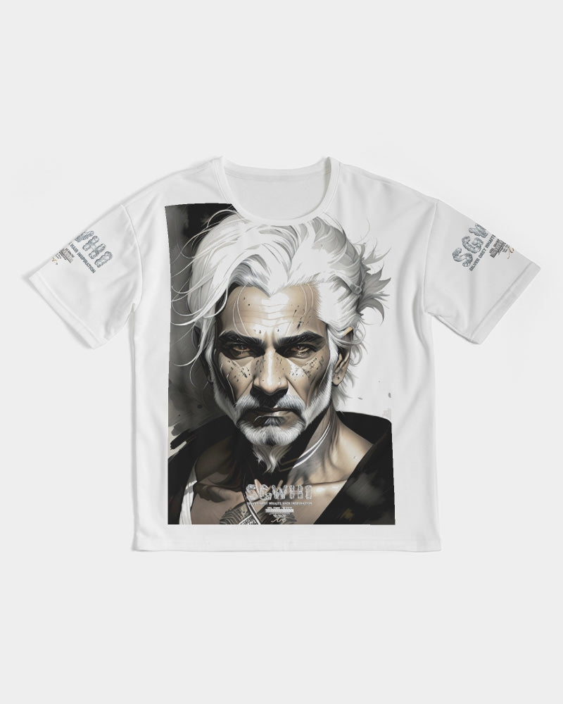 Handsome Silver grey Indian ink Portrait Men's All-Over Print Premium Heavyweight Tee