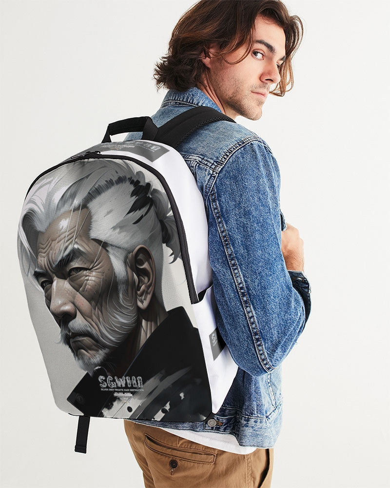 Handsome Asian brother pink painted portrait Large Backpack