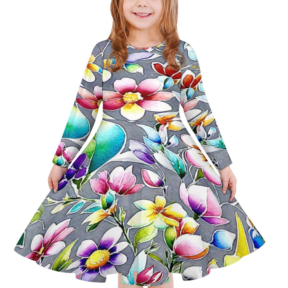 Girls' long sleeve dress