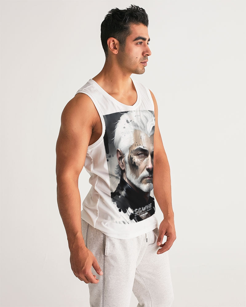 White silver grey fox King Men's All-Over Print Sport Tank