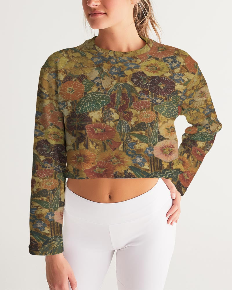 Autumn play Women's All-Over Print Cropped Sweatshirt