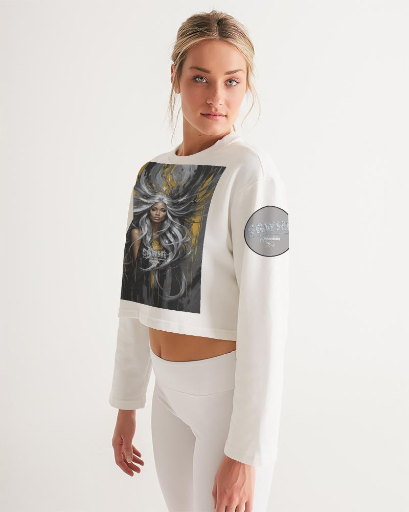 Black Sister Collection [Part 2 ] Women's All-Over Print Cropped Sweatshirt