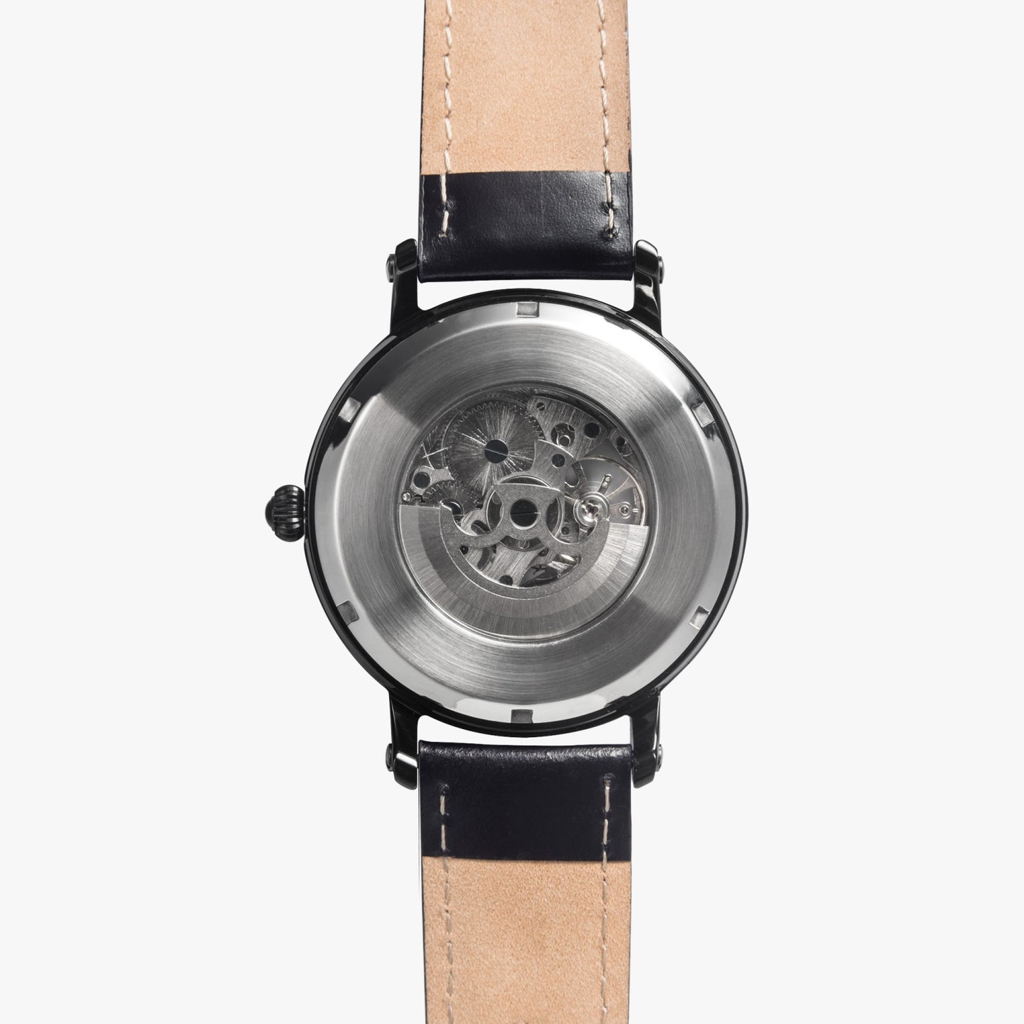 Silver grey white hair inspiration abstract pattern 46mm Unisex Automatic Watch(Black)