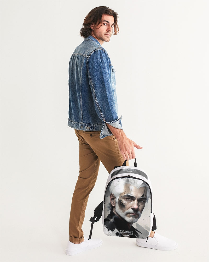 White silver grey fox King Large Backpack