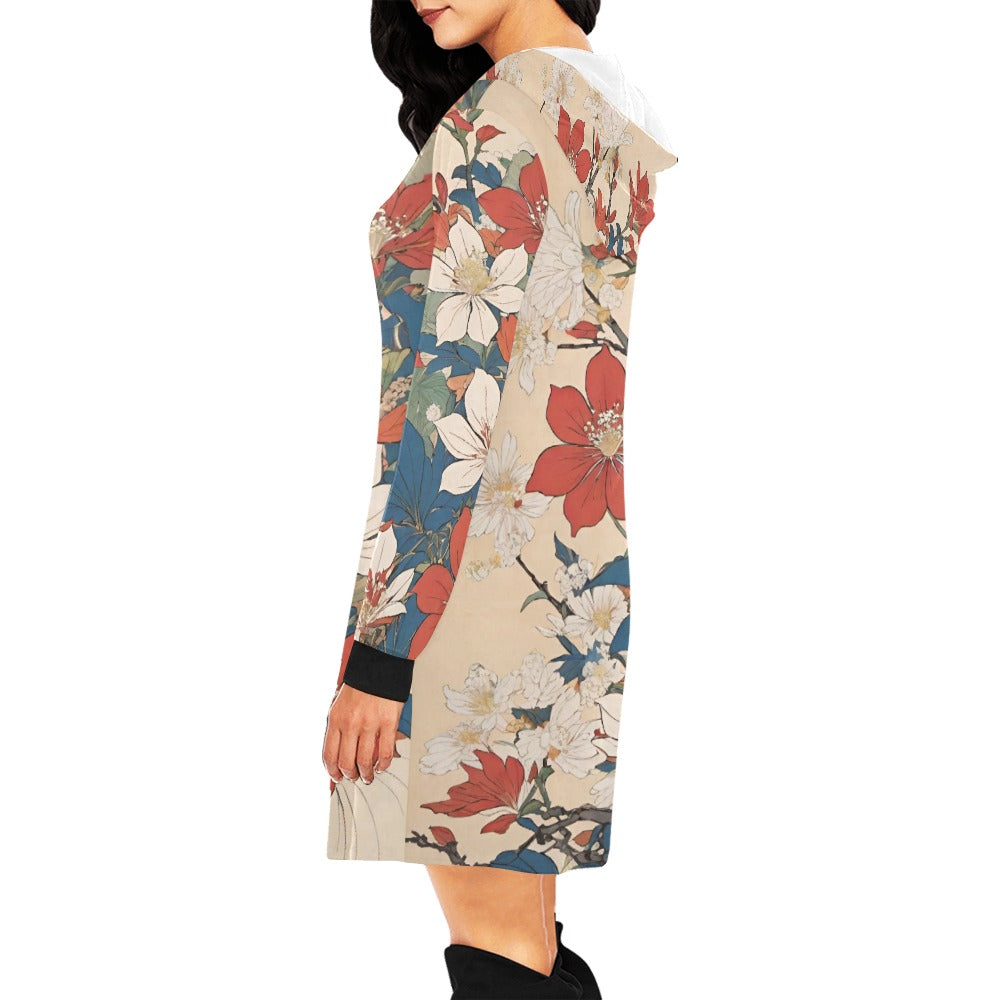 Women's All Over Print Hoodie Mini Dress (H27)