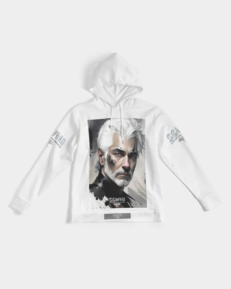 White silver grey fox King Men's All-Over Print Hoodie