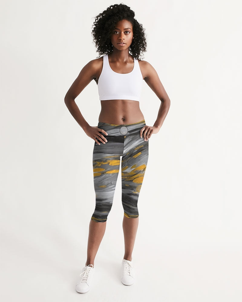 Black Sister Collection [Part 1 ] Women's All-Over Print Mid-Rise Capri