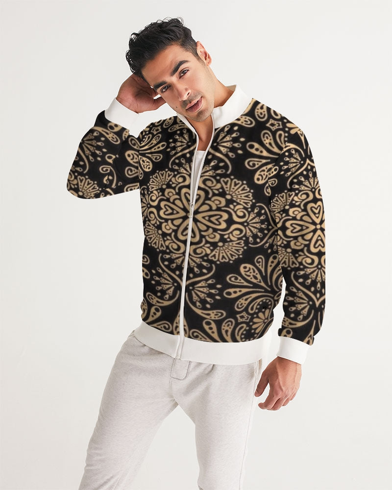 Man of Elegance Men's All-Over Print Track Jacket