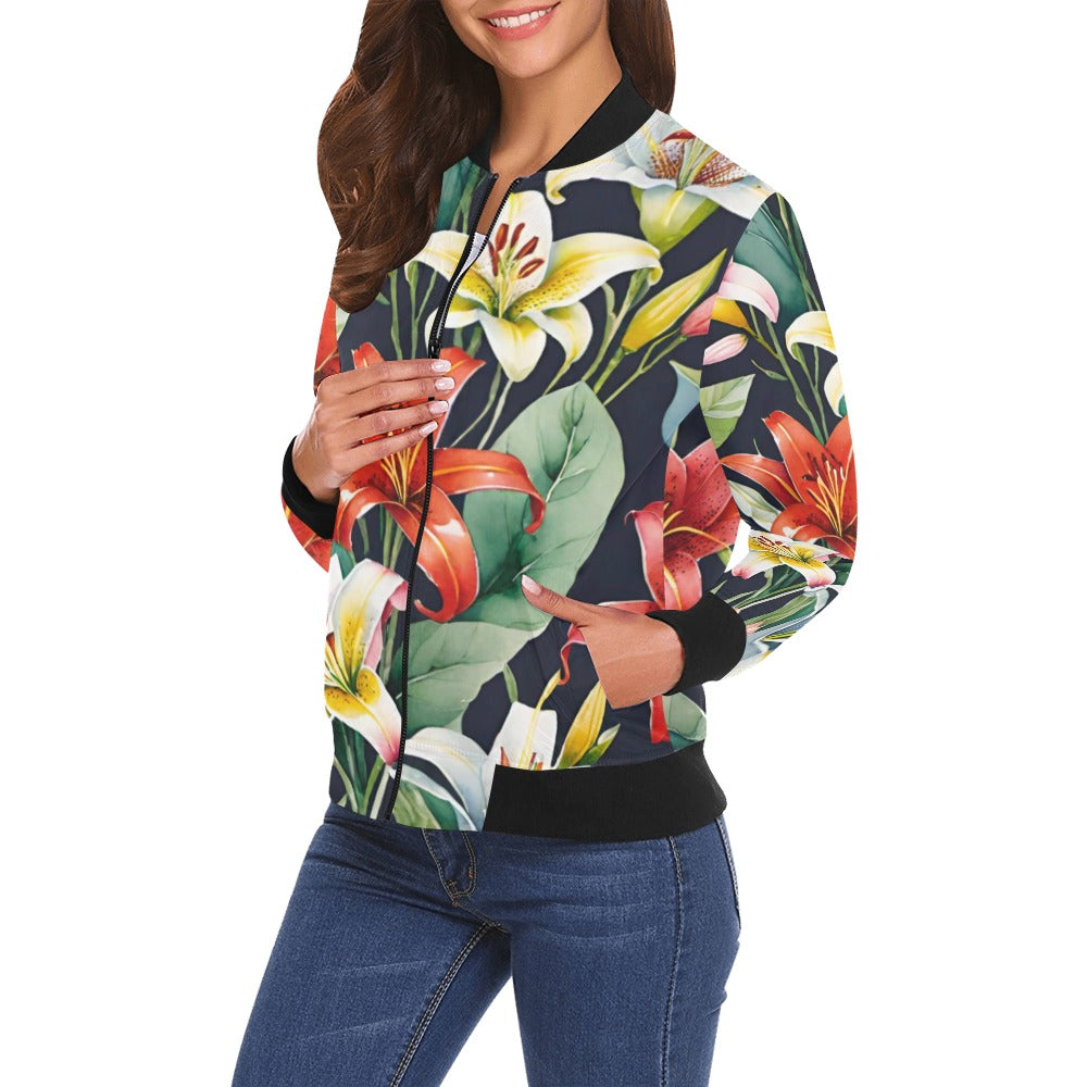 All Over Print Bomber Jacket for Women ( H19)