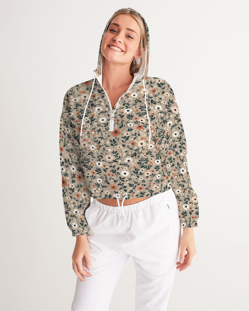 Busy and pretty Women's All-Over Print Cropped Windbreaker