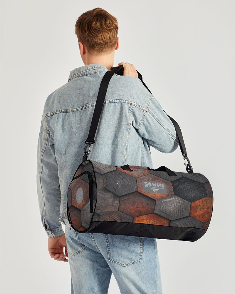 Cool stone hexagon patten 3D Sports Duffle Bag