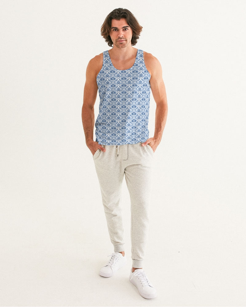 light blue Royal patten  Men's All-Over Print Tank