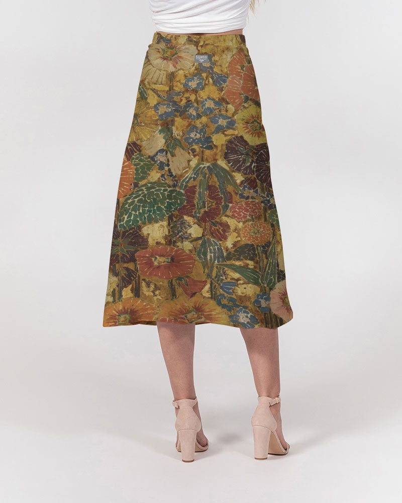 Autumn play Women's All-Over Print A-Line Midi Skirt