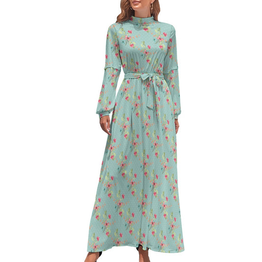 Light blue butterfly Long dress