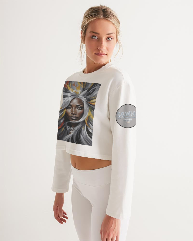 Black Sister Collection [Part 1 ] Women's All-Over Print Cropped Sweatshirt