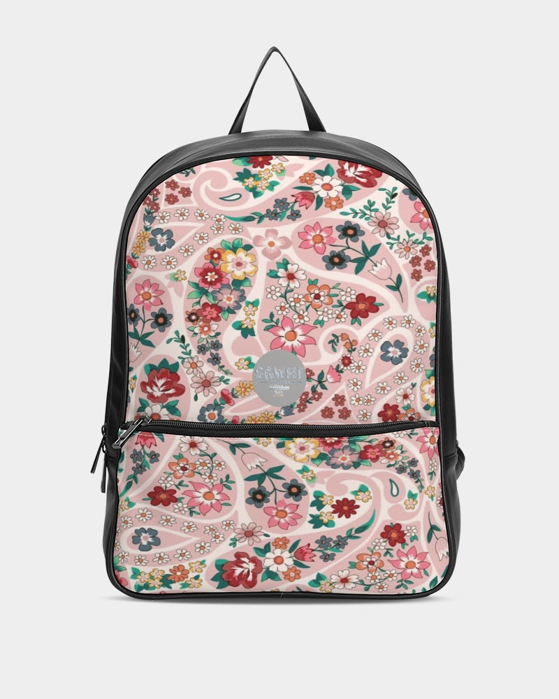 Pink abstract Pretty Sisters Classic Faux Leather Backpack