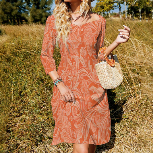 Sweetheart Knot Flare Dress