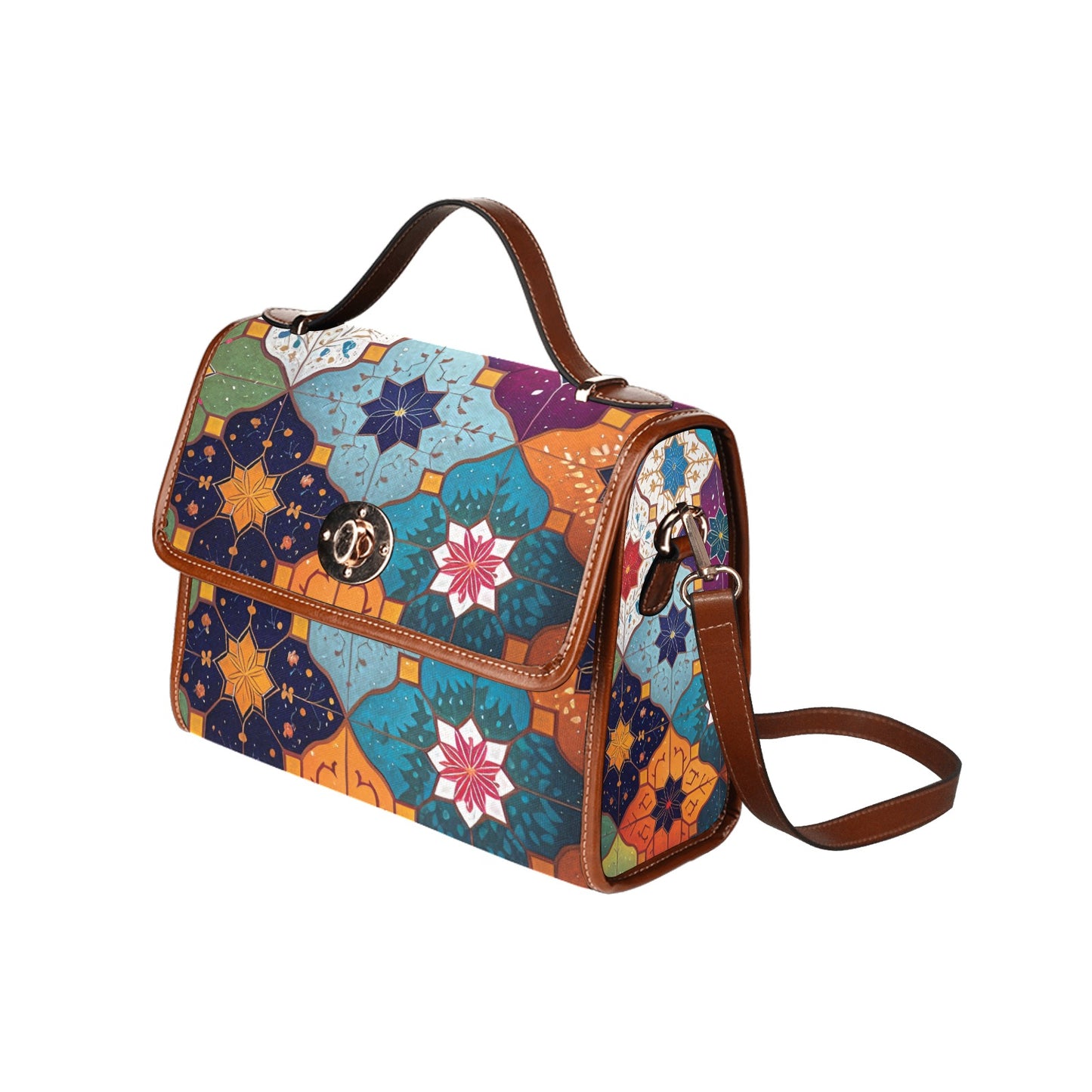 Waterproof Canvas Bag-Brown (All Over Print) (1641)