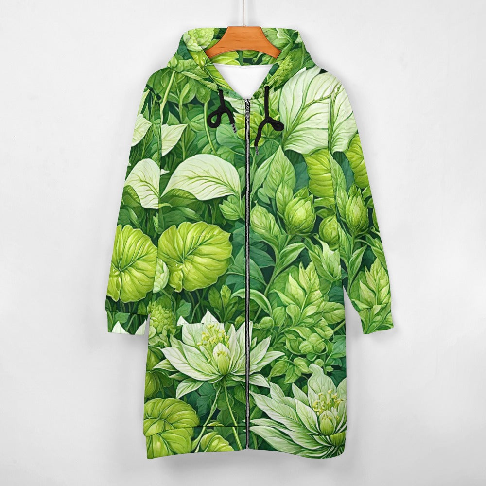 Women's full print long Hoodie