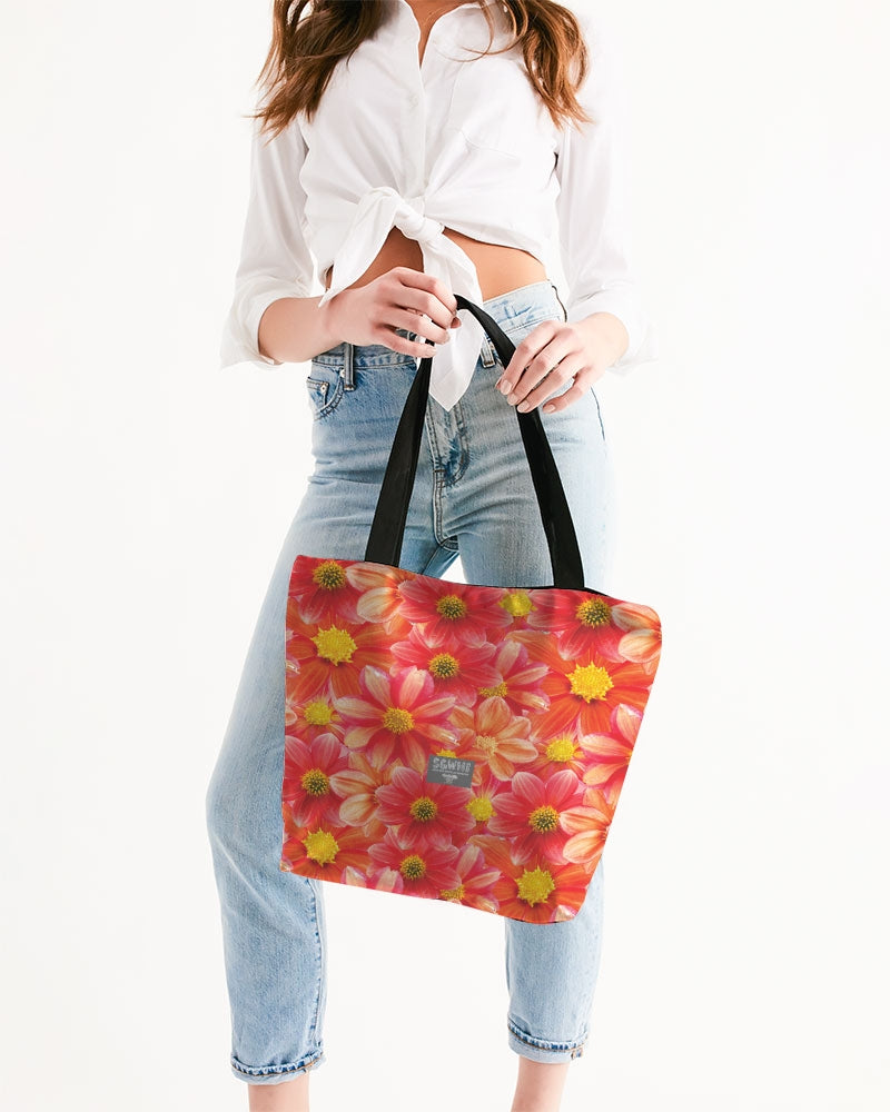 Beautiful blood orange flower design Canvas Zip Tote