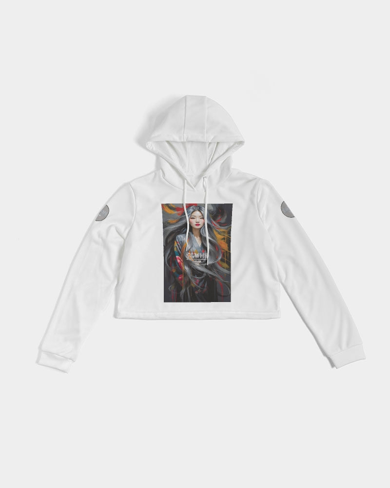 This is part three of a three part collection  Women's All-Over Print Cropped Hoodie