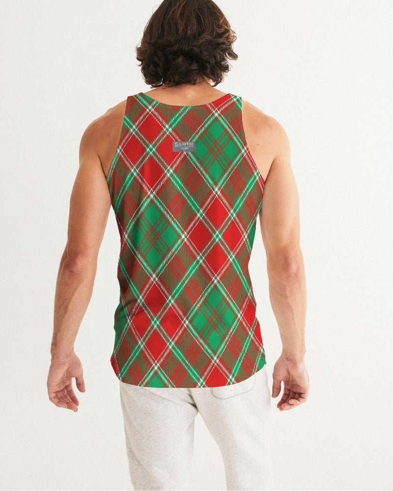 Red & Green cross pattern Men's All-Over Print Tank