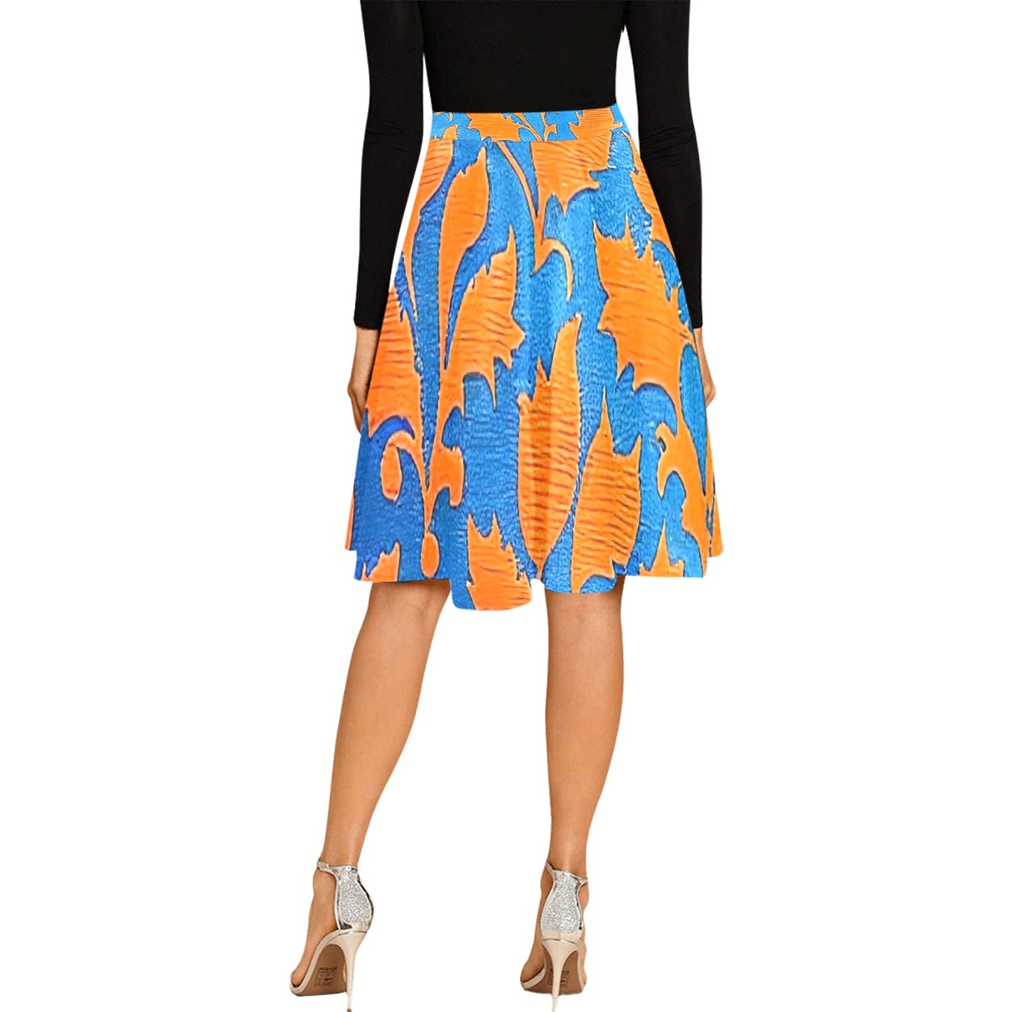 Women's Pleated Midi Skirt (Model D15)