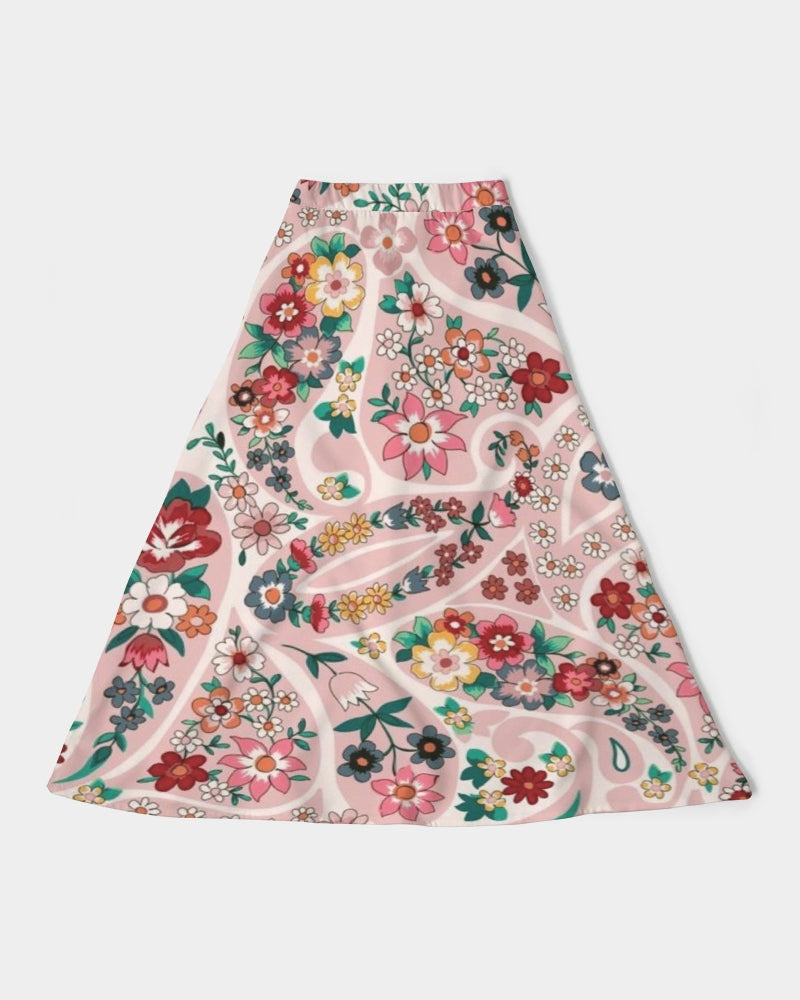 Pink abstract Pretty Sisters Women's All-Over Print A-Line Midi Skirt