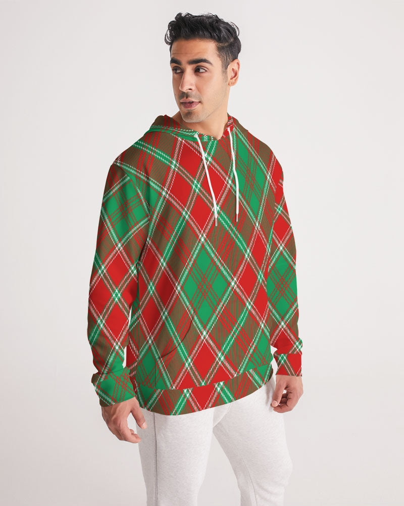 Red & Green cross pattern Men's All-Over Print Hoodie