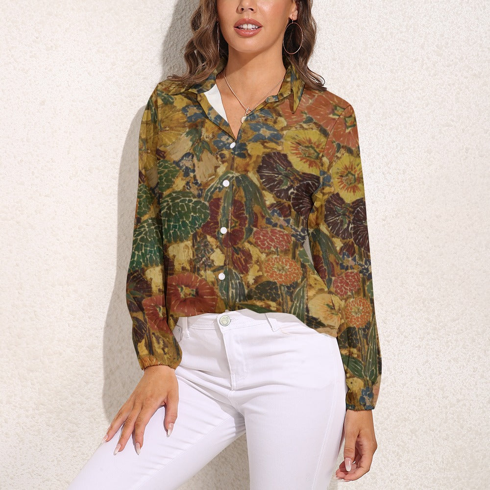 Vintage Casual Long Sleeve Shirt Top