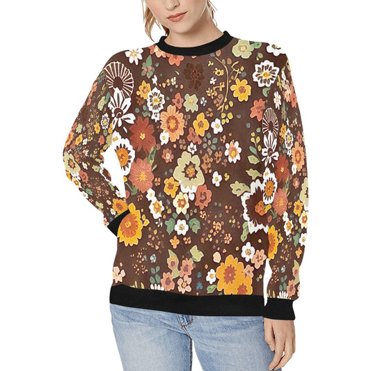 Women's Rib Cuff Crew Neck Sweatshirt (H34)