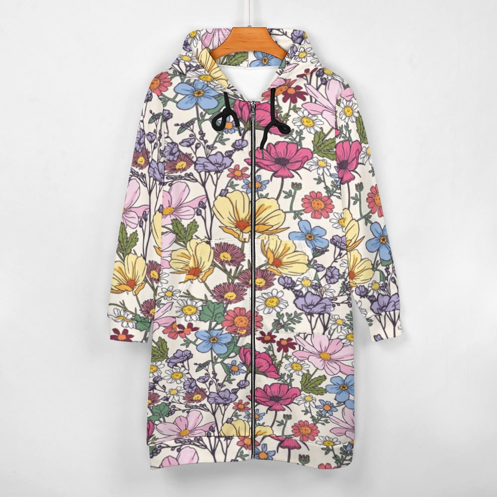 Women's full print long Hoodie