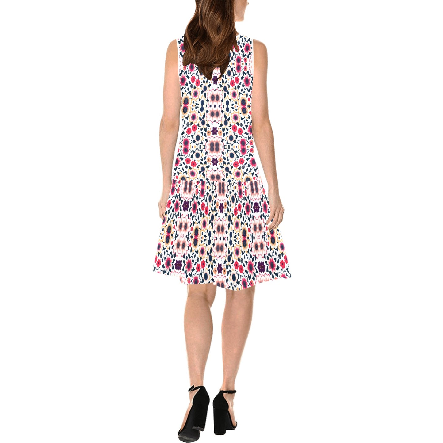 Sleeveless Splicing Shift Dress (Model D17)