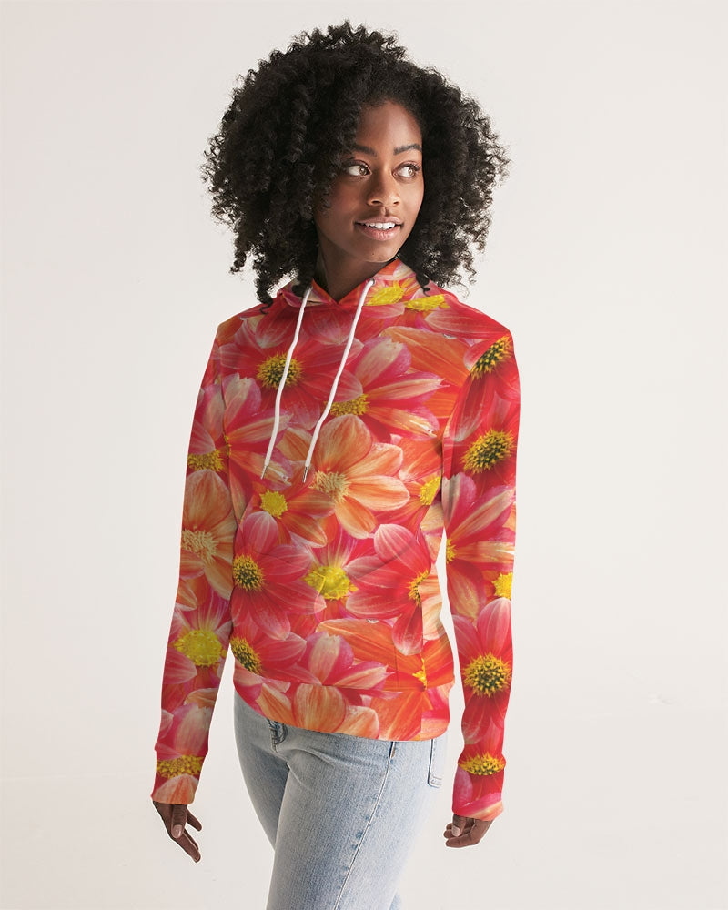 Beautiful blood orange flower design Women's All-Over Print Hoodie