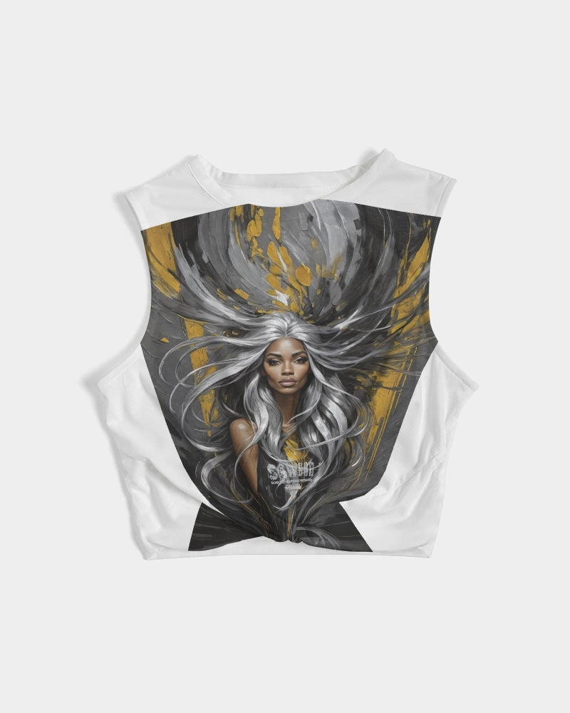 Black Sister Collection [Part 2 ] Women's  All-Over Print Twist-Front Tank