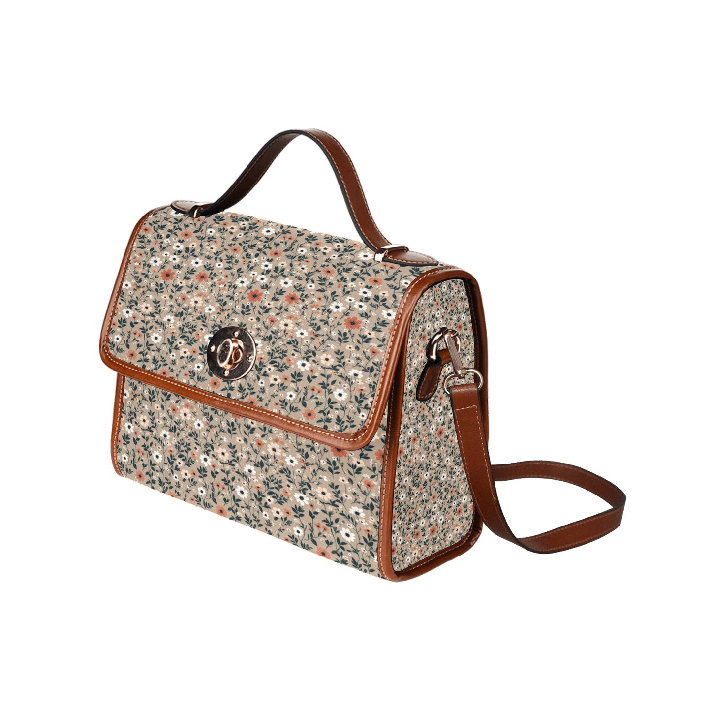 Waterproof Canvas Bag-Brown (All Over Print) (1641)