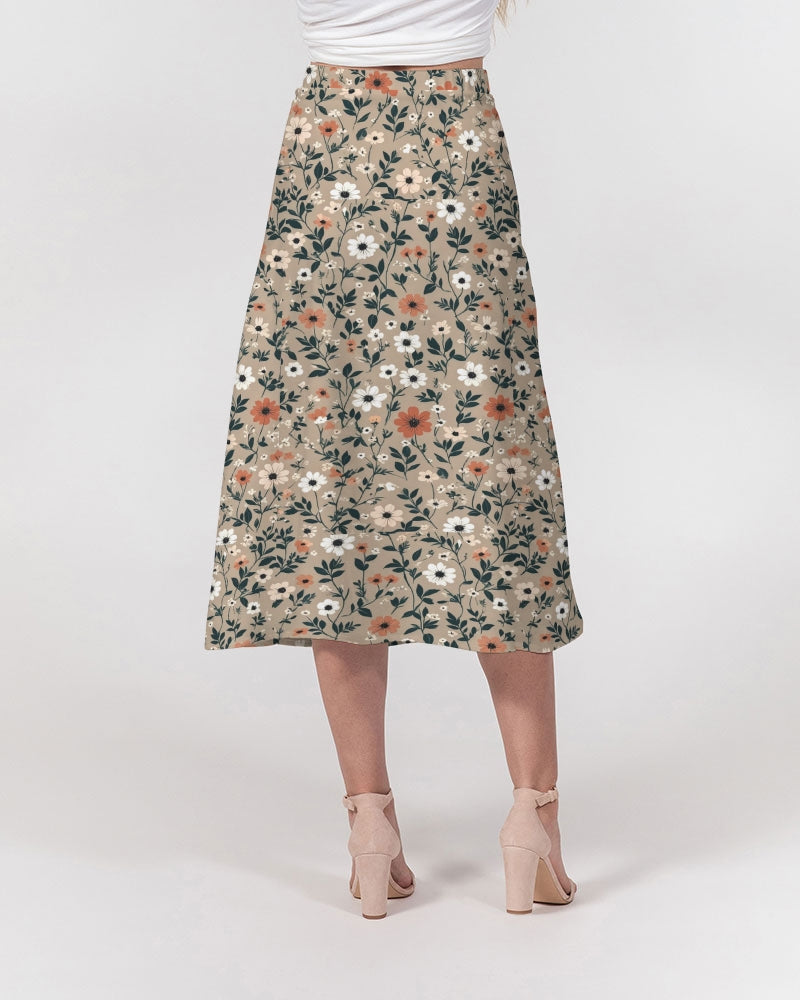 Busy and pretty Women's All-Over Print A-Line Midi Skirt